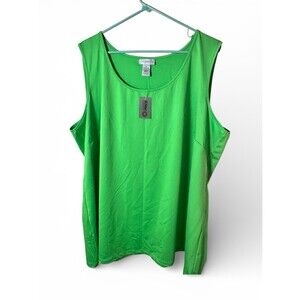 Catherine’s Shirt Womens 3X 26-28W Green Tank Top Sleeveless Plus Size